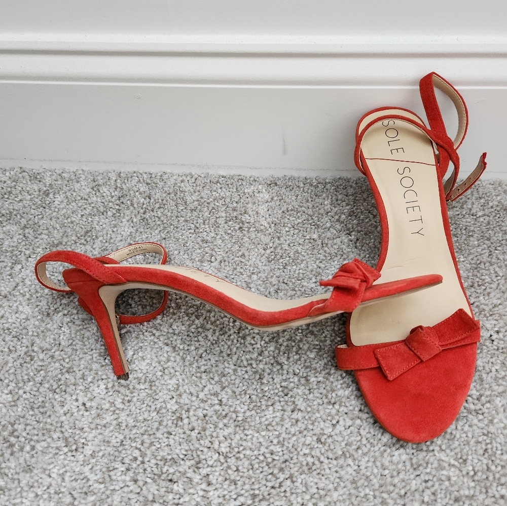 Deep Coral Sole Society Strappy Heels